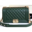 Fake Chanel Caviar Leather Boy Flap Medium Bag Green AQ01863