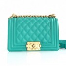 Fake Replica Chanel Quilted Calfskin Small Boy Flap Bag A67085 Green 2019 Collection AQ04347