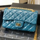 Fashion Chanel Quilted Aged Calfskin Small 2.55 Flap Bag A37586 Blue 01 2019 Collection AQ02218