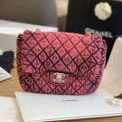 High Quality Fake Chanel Quilted Denim Small Flap Bag Red 2020 Collection AQ03055