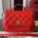 High Quality Fake Chanel Quilted Grained Calfskin Mini Messenger Flap Top Handle Bag A93067 Red 2019 Collection AQ03884