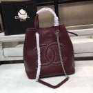 Imitation Best Chanel Calfskin & silver-Tone Metal 80761 Burgundy AQ02244