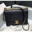Imitation Chanel Acrylic Beads Goatskin Small Falp Bag AS0585 Black/Gold 2020 Collection AQ02536