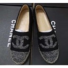 Knockoff Cheap Chanel Tweed CC Logo Espadrilles Gray/Black AQ01408