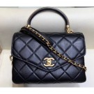 New Chanel Quilted Calfskin Small Flap Bag with Top Handle AS0625 Black 2019 AQ03261