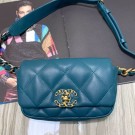 Replica Best Chanel Quilted Leather 19 Belt Bag/Waist Bag Turquoise 2019 Collection AQ03453