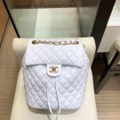 Replica Chanel Quilting sheepskin Backpack Bag A91121 white with gold hardware AQ02634