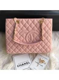 AAA 1:1 Chanel Grained Calfskin Grand Shopping Tote GST Bag Pink/Gold Collection AQ01281