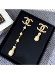 AAA Chanel Asymmetry Earrings AB0648 Gold/Pearly White/Crystal 2019 Collection AQ02909