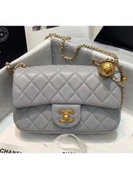 AAA Chanel Lambskin & Gold-Tone Metal Flap Bag AS1787 Grey 2020 Collection AQ03820