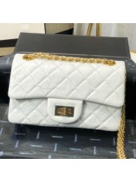 AAA Chanel Quilted Aged Calfskin Small 2.55 Flap Bag A37586 White 2019 Collection AQ01003