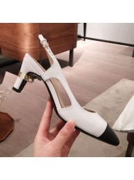 AAA Copy Chanel Lambskin Pearl Heel Slingbacks Pumps G34597 White 2020 Collection AQ01508