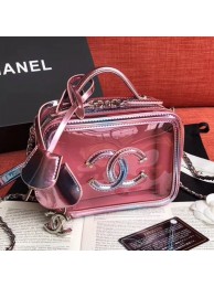 AAA Fake Chanel Iridescent PVC Small Vanity Case A93342 Pink 2019 Collection AQ03957