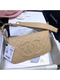 AAA Imitation Chanel Grained Leather Hobo Bag B01960 Beige 2020 Collection AQ03664
