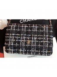 AAA Replica Chanel Cotton Tweed Classic Wallet On Chain WOC Bag A33814 Black 2019 AQ00505