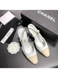 AAA Replica Chanel Heel 6.5cm Slingbacks G31318 White/Ivory 2019 AQ01311