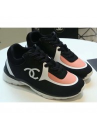 AAA Replica Chanel Lycra Sneakers G34765 Black/Nude Pink 2019 AQ03239
