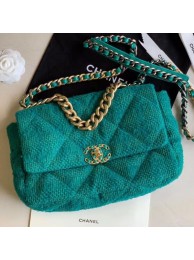 AAAAA Chanel 19 Tweed Large/Maxi Flap Bag AS1161/AS1162 Green 2019 Collection AQ04322