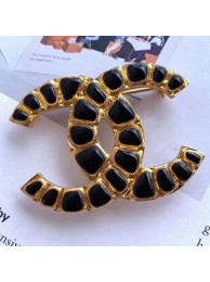 AAAAA Chanel Black Resin Stones CC Brooch AB1804 2019 Collection AQ01795