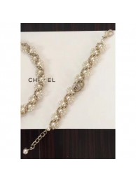 AAAAA Chanel Chain and Pearl Bracelet Silver/White 2018 AQ01909