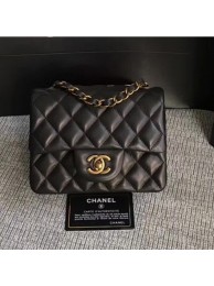 AAAAA Chanel Classic Flap Mini Bag A1115 in Lambskin Leather Black with Vintage Golden Hardware AQ03508
