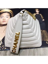 Best 1:1 Chanel Lambskin Quilted Stripes Pyramid Clutch Bag AS0688 White 2019 Collection AQ04316