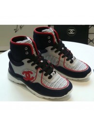 Best Chanel CC Logo High-top Sneakers G35060 Gray 2019 AQ00533