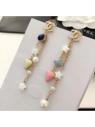 Best Chanel Star Tassel Earrings AB1060 Gold/Pearly White/Blue/Green/Pink 2019 Collection AQ03840