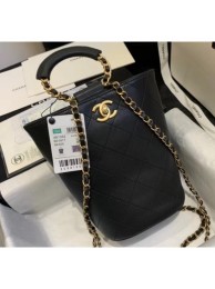 Best Fake Chanel Chain Handle Bucket Backpack Bag AS1362 Black 2020 AQ02438