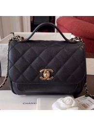 Best Imitation Chanel Quilted Grained Calfskin Mini Messenger Flap Top Handle Bag A93067 Black 2019 Collection AQ04238