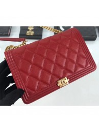Best Quality Chanel Caviar Leather Boy Wallet On Chain WOC Bag A81969 Red 2019 AQ03528