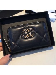 Chanel 19 Goatskin Zipped Coin Purse AP0949 Black 2019 Collection AQ01950
