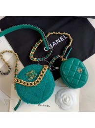 Chanel 19 Tweed Clutch with Chain & Coin Purse AP0986 Green 2019 Collection AQ03289