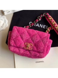 Chanel 19 Tweed Flap Waist Bag/Belt Bag AS1163 Pink 2019 Collection AQ03020