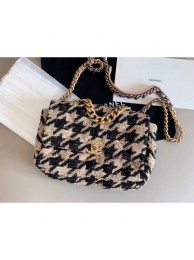 Chanel 19 Tweed Large Flap Bag AS1161 Black/Beige 2019 Collection AQ01900