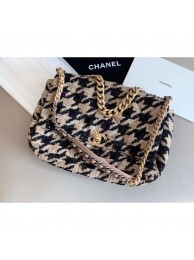 Chanel 19 Tweed Maxi Flap Bag AS1162 Black/Beige 2019 Collection AQ02617
