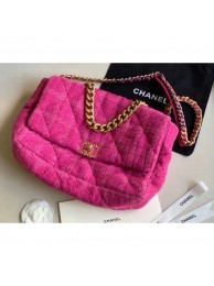 Chanel 19 Tweed Maxi Flap Bag Rosy AS1162 2019 Collection AQ02085
