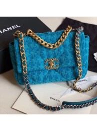 Chanel 19 Tweed Small Flap Bag AS1160 Blue 2019 Collection AQ01340