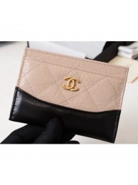 Chanel Aged Calfskin Gabrielle Card Holder A84386 Beige/Black AQ00562