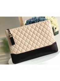 Chanel Aged Calfskin Gabrielle Pouch Clutch Large Bag A84288 Beige AQ03566