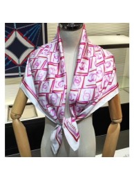 Chanel All Over CC Logo Scarf 90x90cm Pink 2019 AQ00817
