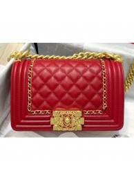 Chanel Boy Flap Small Bag with Chain Trim Red Cruise 2020 AQ03385