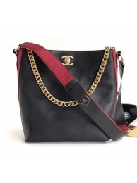 Chanel Button Up Hobo Bag A57573/A57576 Black/Burgundy 2018 AQ01149