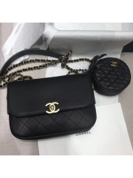 Chanel Calfskin Flap Bag and Coin Purse AS1094 01 Black 2019 Collection AQ04220