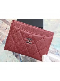 Chanel Caviar Leather Classic Card Holder A31510 Burgundy AQ02104