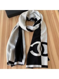 Chanel CC Logo Cashmere Scarf 50x200cm Black/White 2019 AQ04165