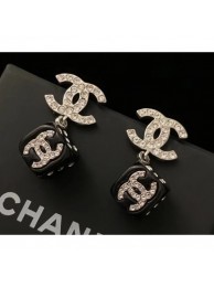 Chanel CC Short Earrings with Dice Pendant Crystal/Black 2018 AQ04245