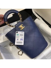 Chanel Chain Handle Bucket Backpack Bag AS1362 Blue 2020 AQ01436