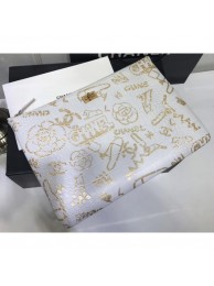 Chanel Crocodile Embossed Printed Leather Reissue 2.55 Pouch Clutch Large Bag A82726 White 2019 AQ02629
