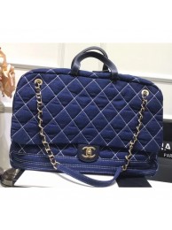 Chanel Denim Flap Bowling Luggage Bag 2019 AQ01491